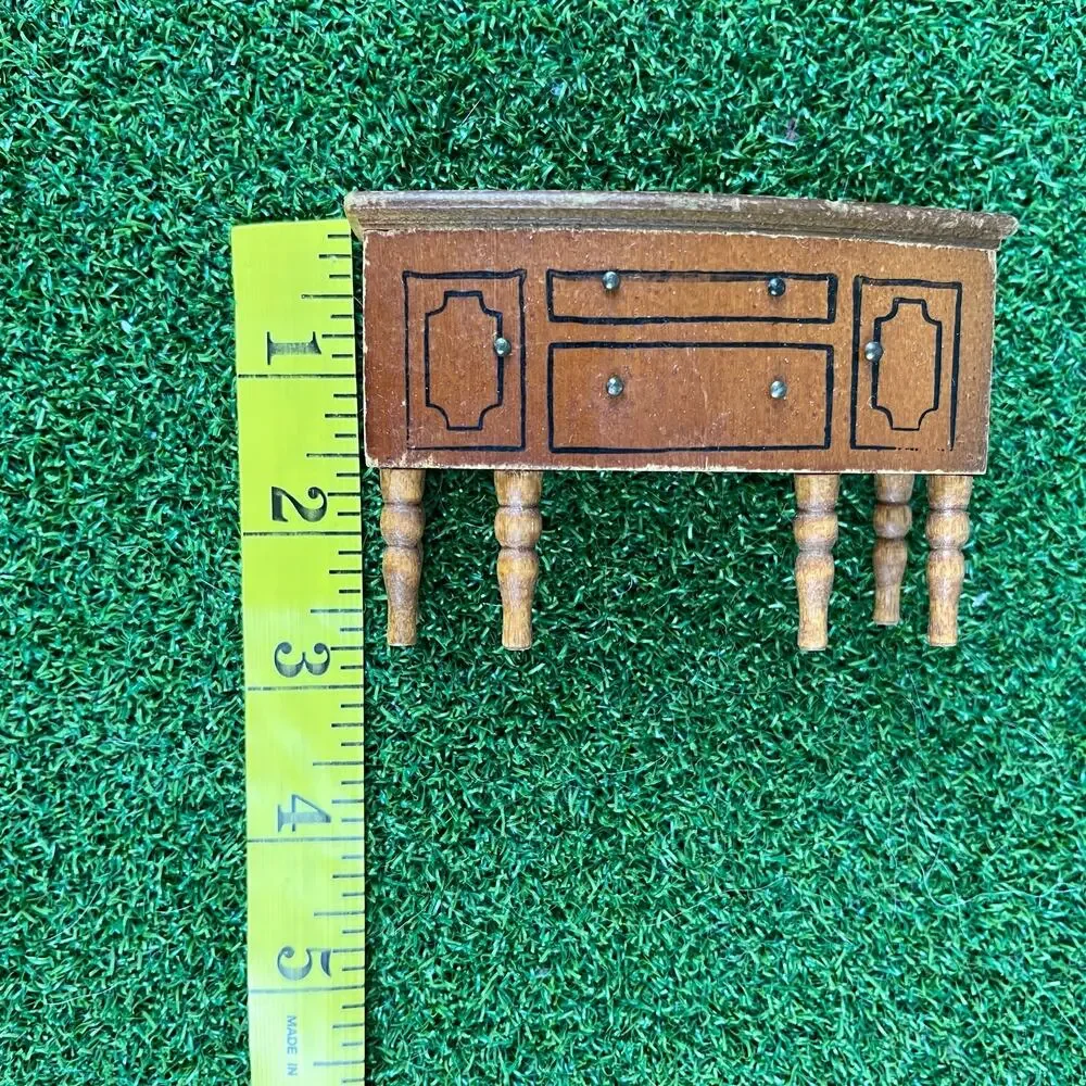 Vintage Wooden Miniature Dollhouse Sideboard Furniture
